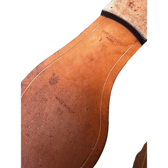 Givenchy Paris Snakeskin Leather Slide Sandals Brown Ivory Size 39 - Picture 6 of 8